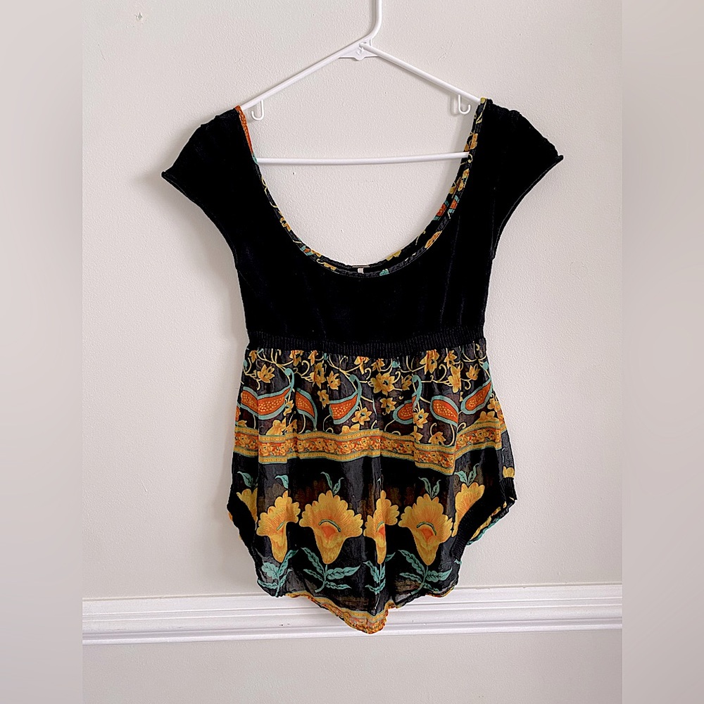 Free People top, size small, knit upper and sheer bottom